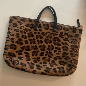 Clare V Leopard Laptop Bag